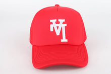 Load image into Gallery viewer, Red LA trucker hat
